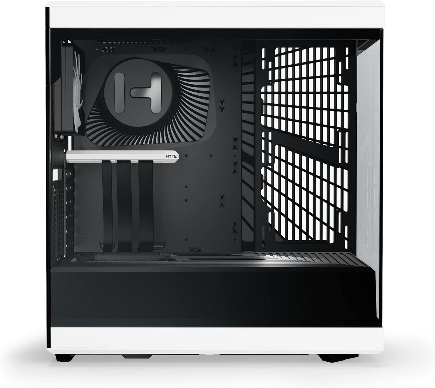 OMOMMD Y40 Modern Aesthetic Panoramic Tempered Glass Mid-Tower ATX Computer Gaming Case with PCIE 4.0 Riser Cable Included, White (CS-HYTE-Y40-BW)