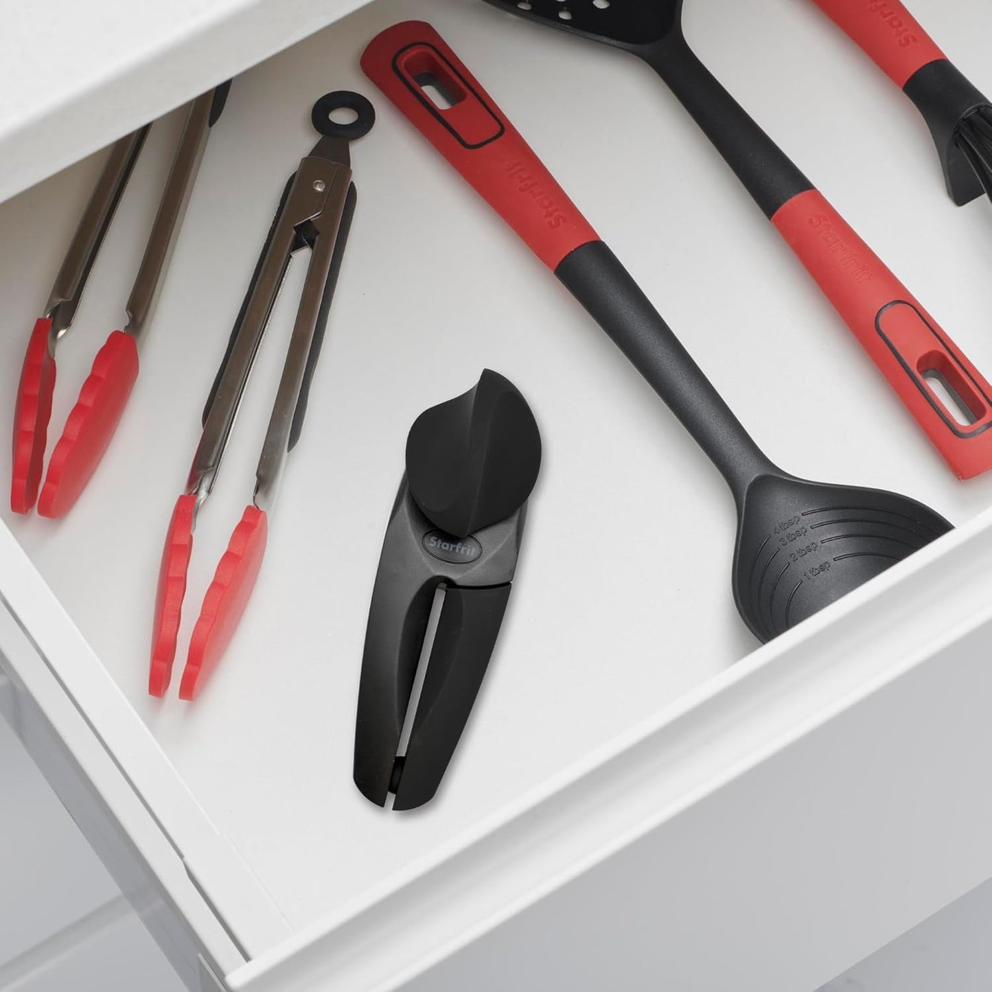 Can Opener - Safe No-Sharp-Edge Design, Holds Lid - Heavy Duty Comfort Grip
