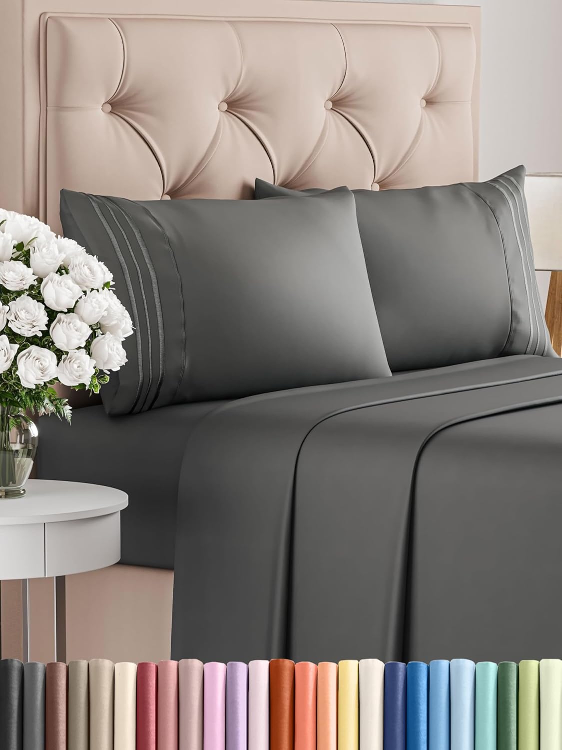Queen Size 4 count Sheet Set - Comfy Breathable & Cooling Bed  Deep Pockets, Easy Secure Fit