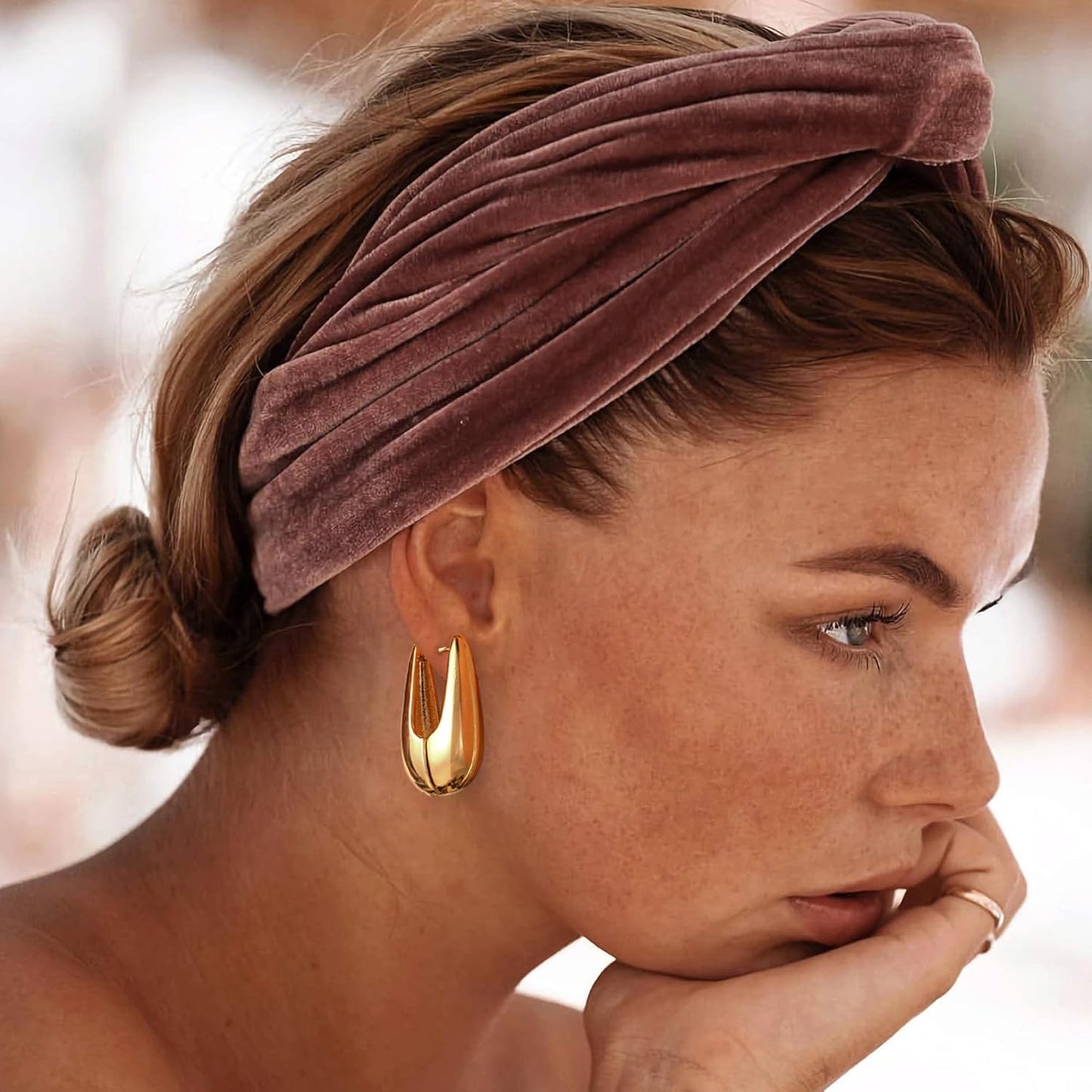 Trendy Gold Plated Knot Earrings for Women Chunky Statement Drop Dangle Earrings Lightweight Fashion Accessories Gold Jewelry