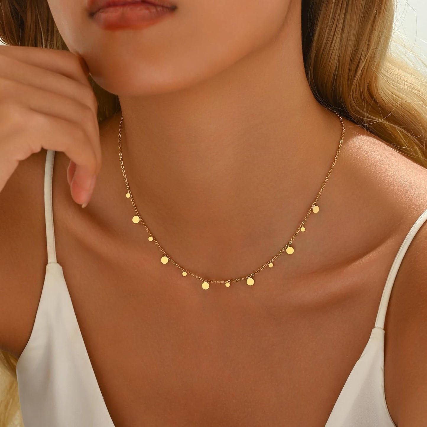 Colorful Beaded Necklace - Freshwater Pearl & Evil Eye Pendant, Stainless Steel 18K Gold Plated Y2K Trendy Jewelry for Women & Teen Girls