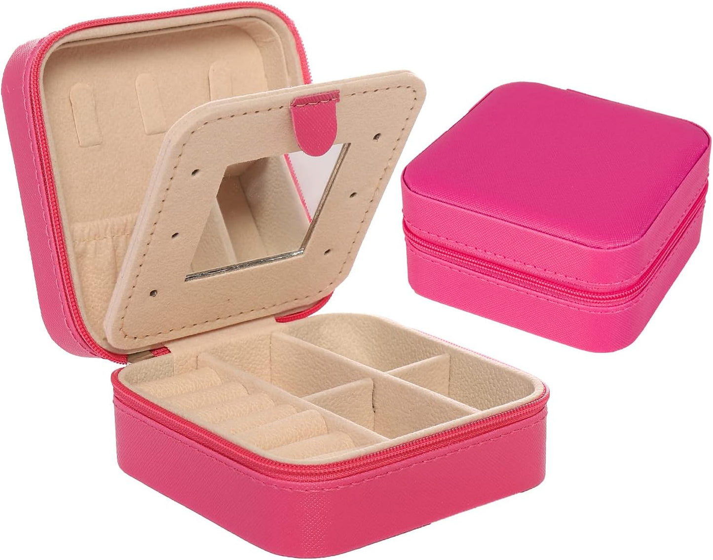 Travel jewelry box Travel Jewelry Organizer Small box Gift for Girls Women with Mirror