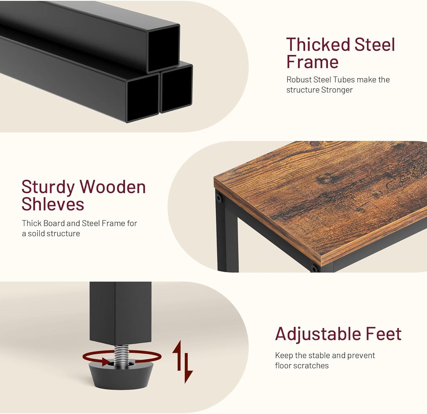 Narrow End Tables Living Room Set of 2 Small Side Table for Small Space, 2 Tier Slim Skinny Night Stand