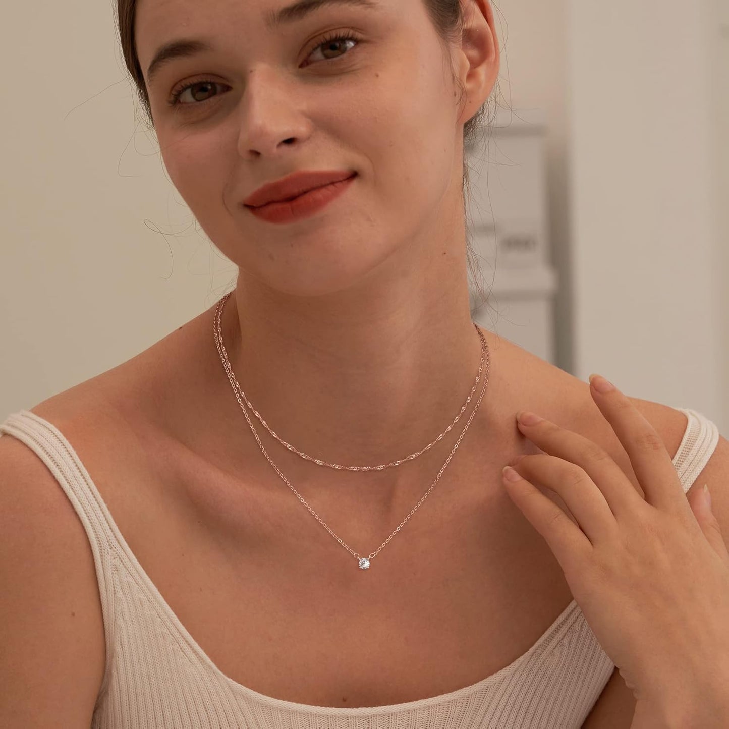 Diamond Choker Necklace for Women: Dainty 14K Gold/Sterling Silver Gold Plated CZ Jewelry, Trendy Gift