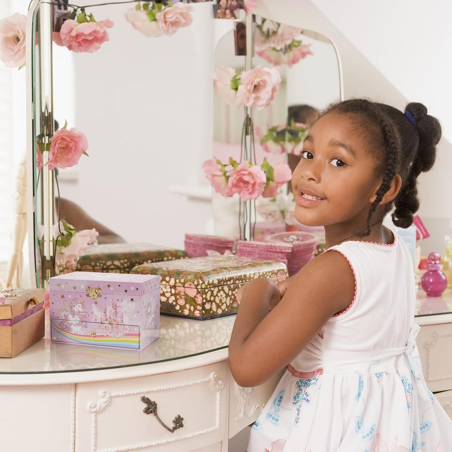 Children's Jewelry Box, Kids Jewelry Organizer with Unicorn for Little Girls, Jewelry Case Gift