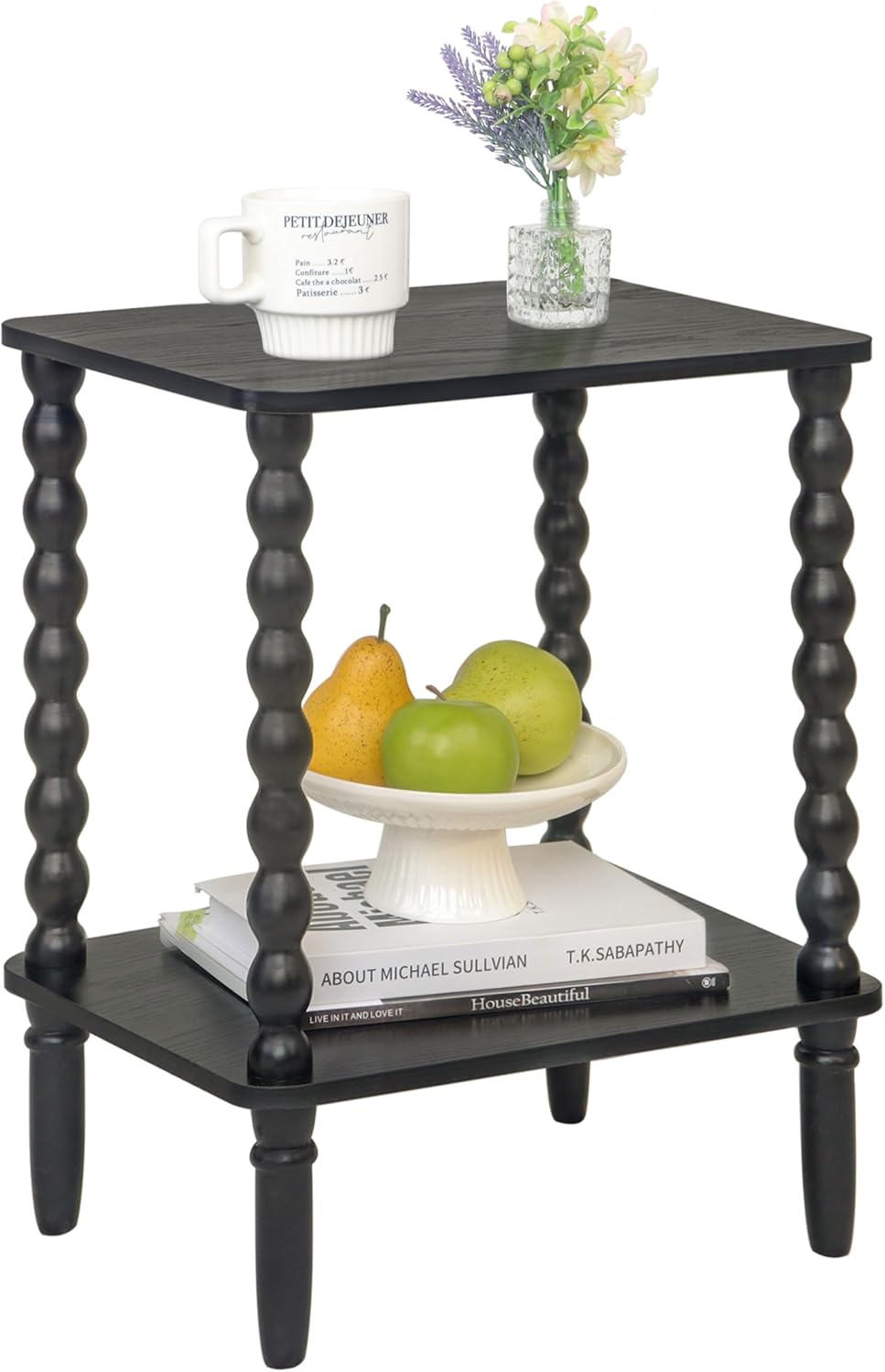Side Table, Small End Table with Storage Shelf, 2-Tier Small Coffee Tables Living Room
