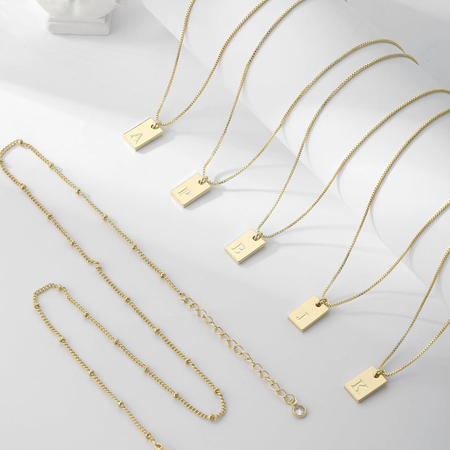 14K Gold Plated Initial Necklace, Personalized A-Z Letter Pendant, Dainty Minimalist Jewelry Gift for Women
