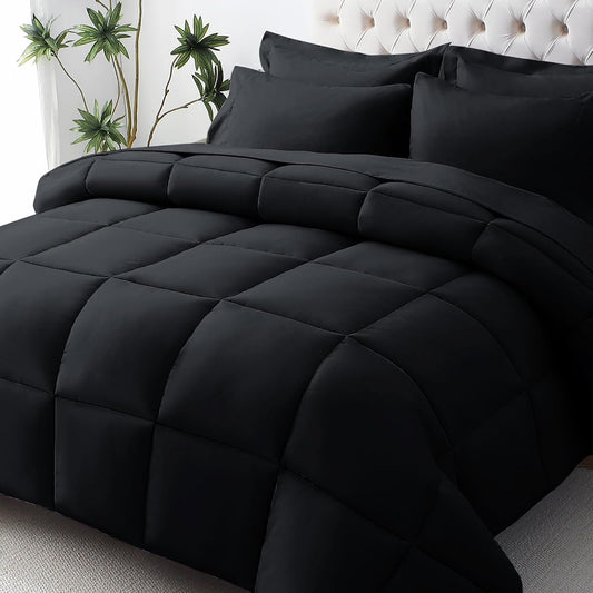 Queen Comforter Set, Ultra-Soft Bed in a Bag Queen Size 7 count