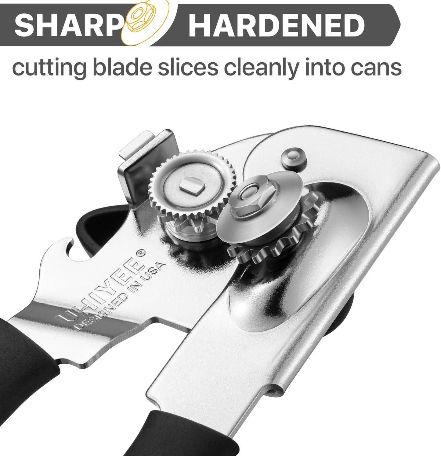 Manual Can Opener for Seniors, Heavy Duty with Comfort Grip & Magnet for Kitchen Camping