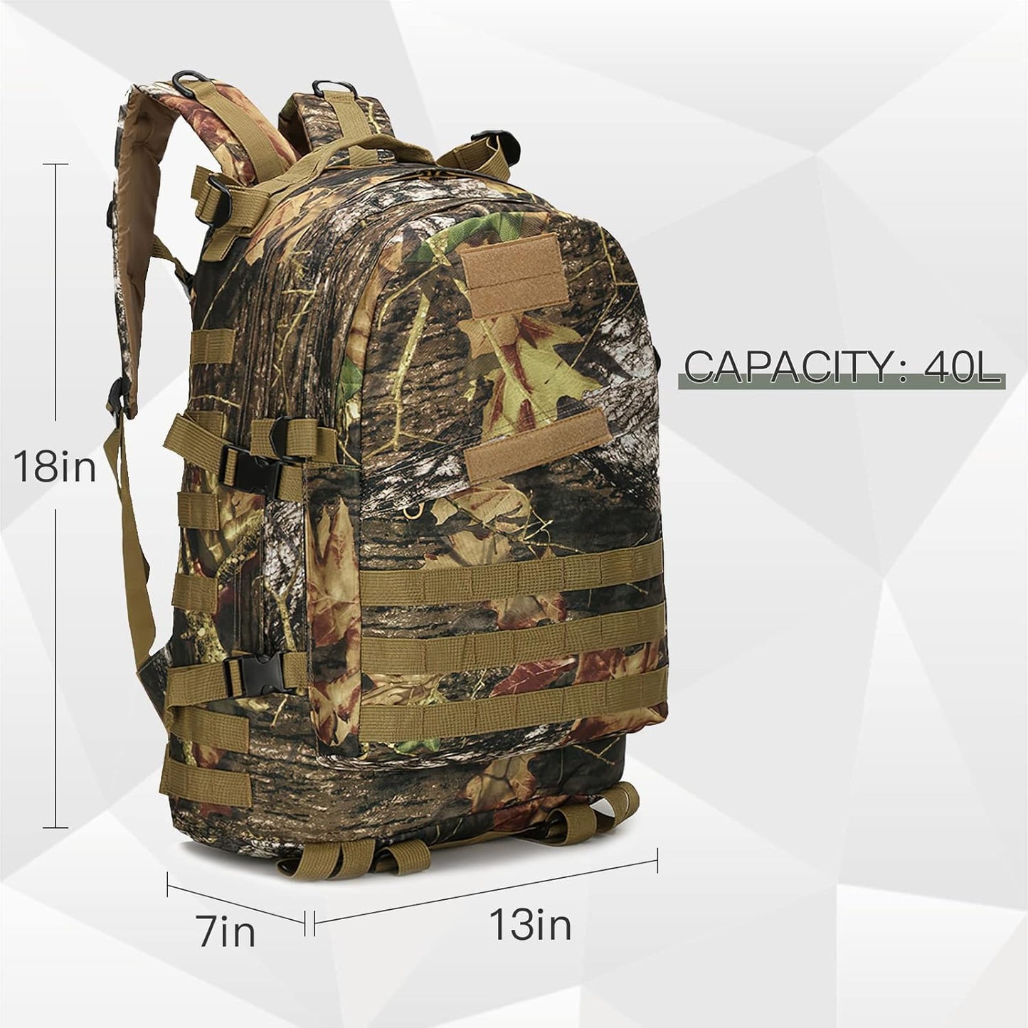 40L Hunting Backpack or Hunting Backpacks For Men - Camo Range Backpack and Huntin Pack