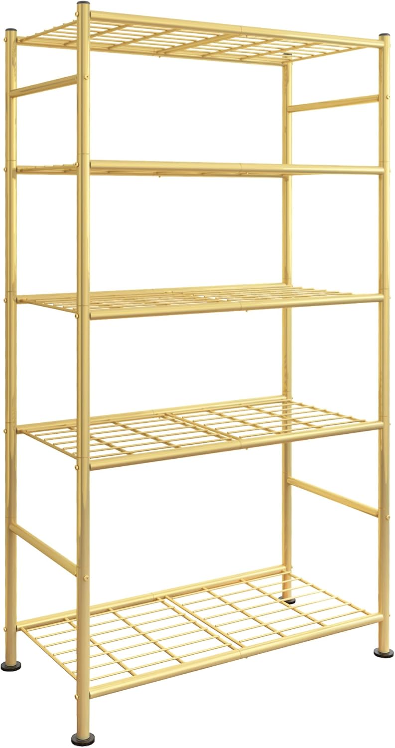 5 Tier Shelf Organizer, Heavy Duty Garage Shelving Unit with Leveling Feet Stable Metal Shelves
