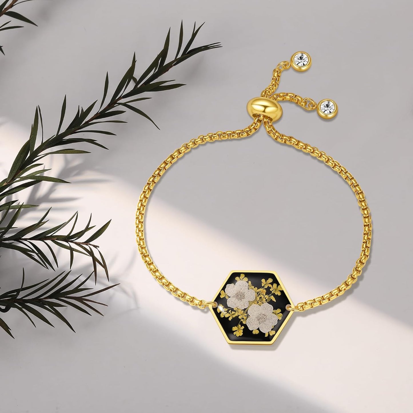 Pressed Wildflower Bracelet | Pressed Flower Bracelet | Gold/Silver Pressed Flower Jewelry | Personalized Handmade Jewelry