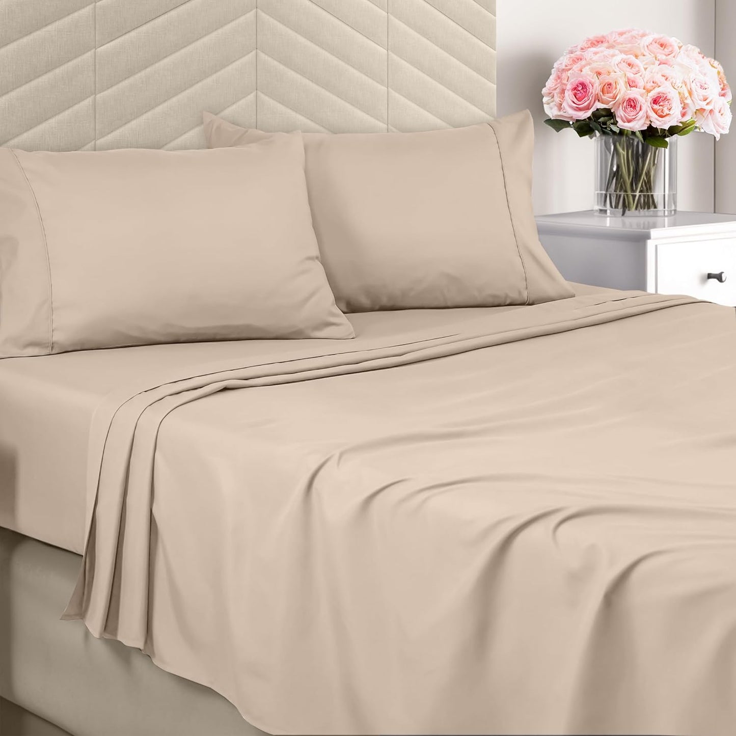 Queen Sheet Set  – Ultra Soft Bed Sheets for Queen Size Bed Set – Deep Pocket, Wrinkle