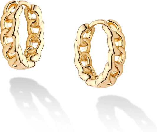 Cubic Zirconia Huggie Earrings 14k Gold Plated Tiny Earrings Small Huggie Hoop Earrings Simple Lightweight Hoops Gift for Women