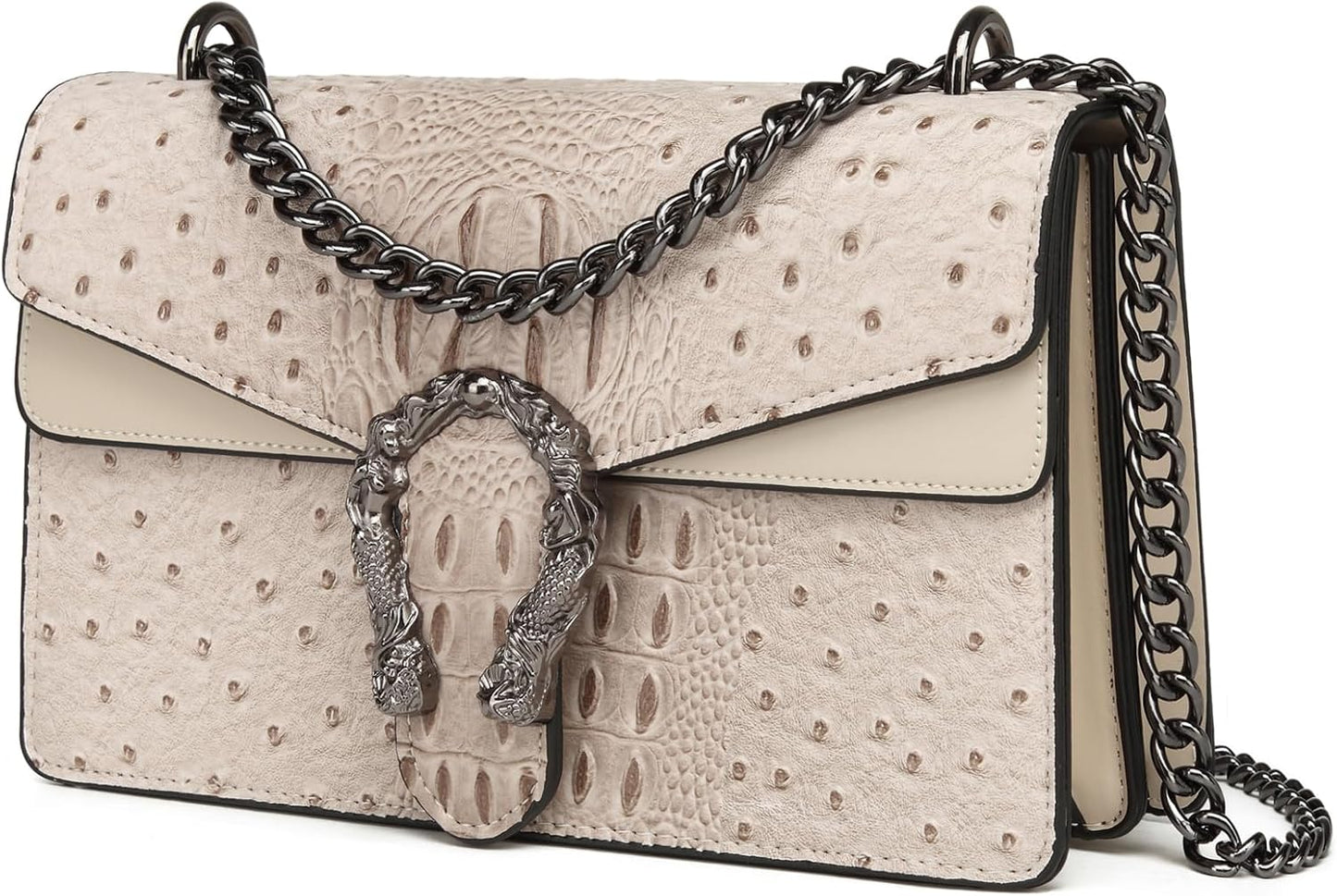 Crossbody Bags for Women - Snake Printed Clutch Purses Leather Chain Shoulder Bags Evening Handbags
