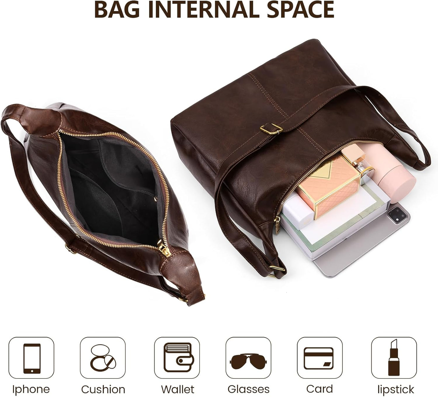 Slouchy Hobo Bags for Women,  Shoulder Bag Everyday Purse Daily Commuting Bag