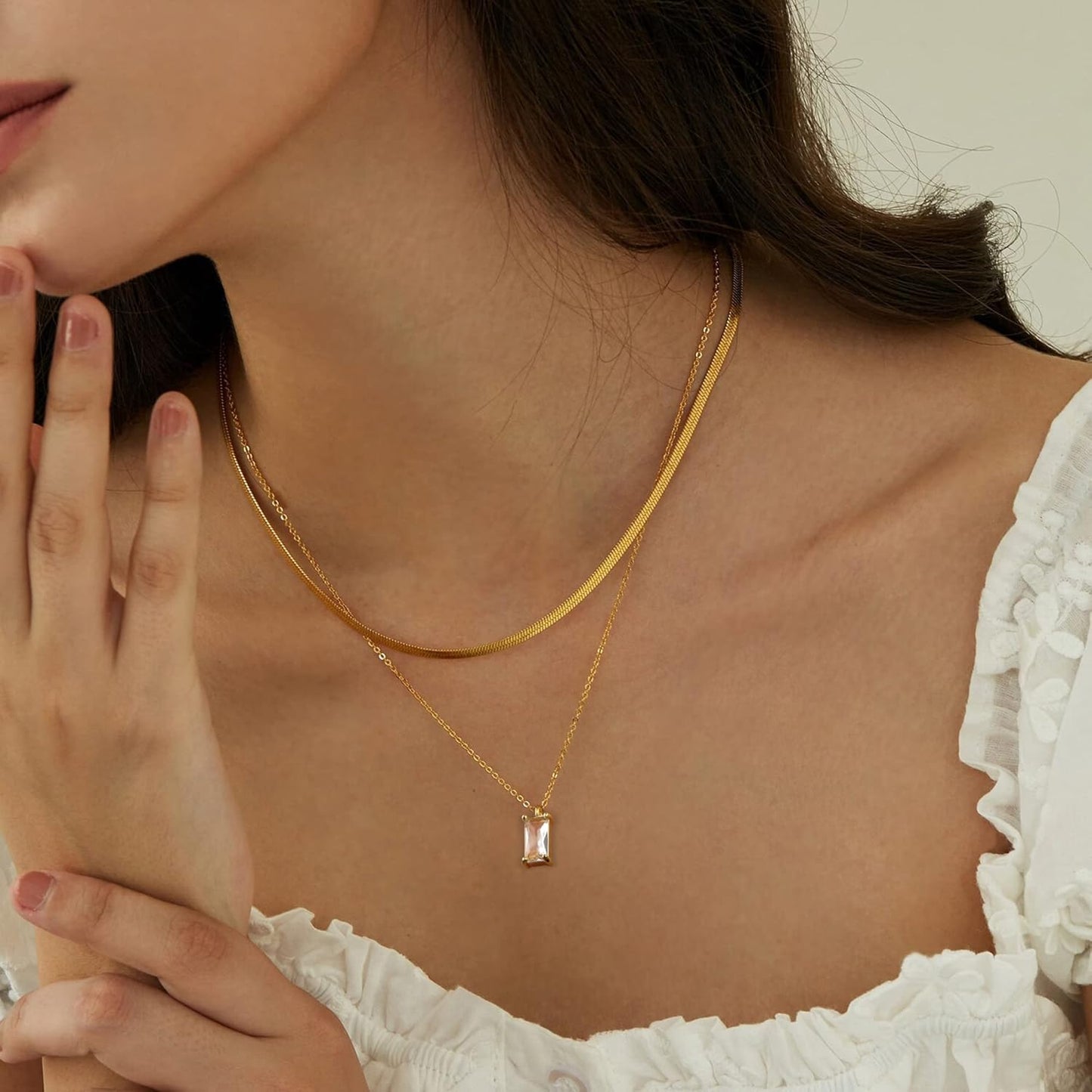 Diamond Choker Necklace for Women: Dainty 14K Gold/Sterling Silver Gold Plated CZ Jewelry, Trendy Gift