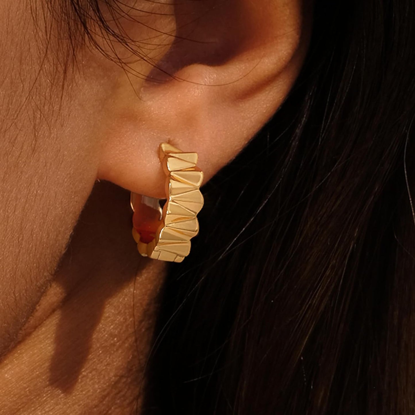Cubic Zirconia Huggie Earrings 14k Gold Plated Tiny Earrings Small Huggie Hoop Earrings Simple Lightweight Hoops Gift for Women