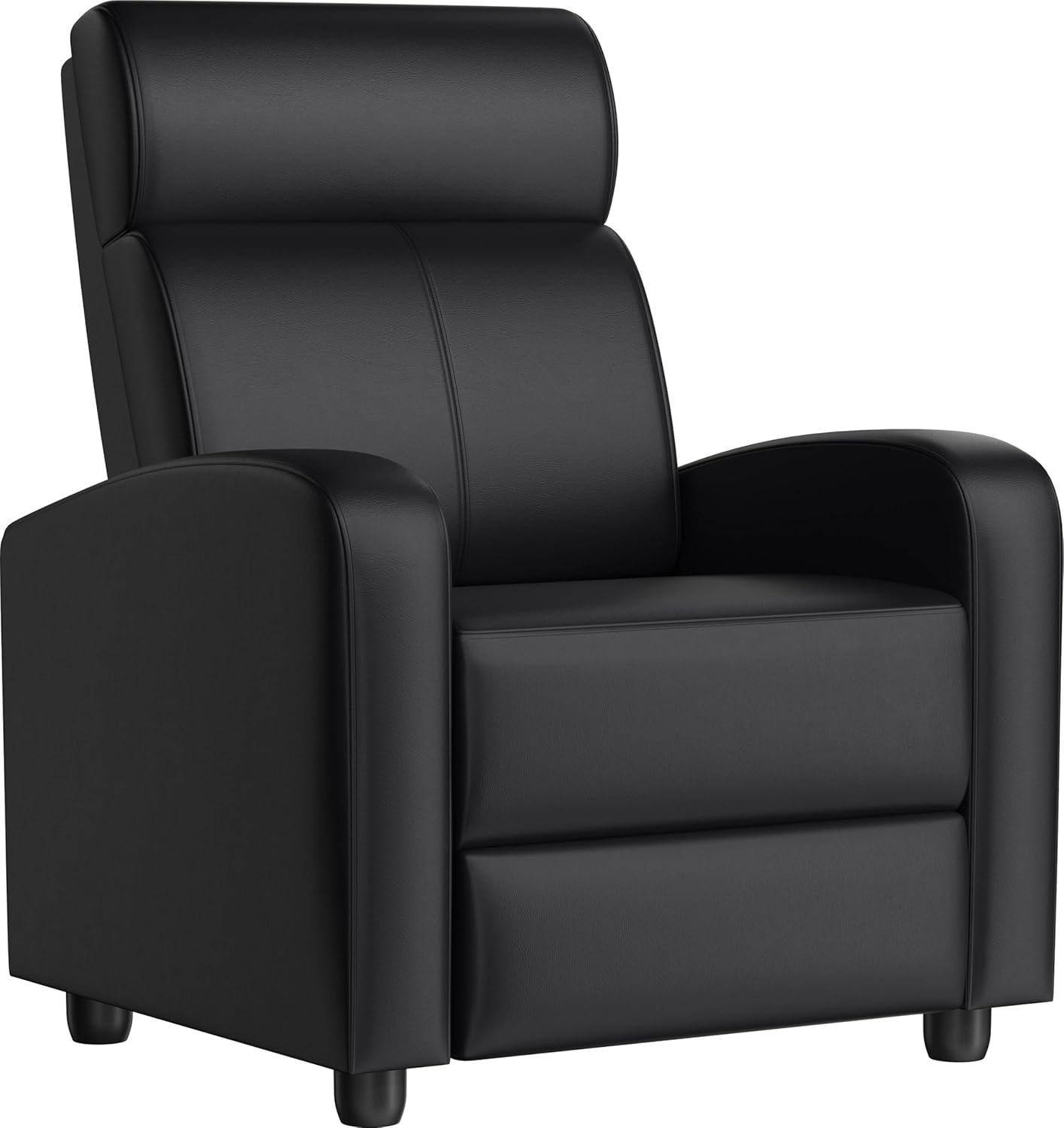 PU Leather Recliner Chair with Lumbar Support - Overstuffed High-Density Sponge Home Theater Seating Armchai