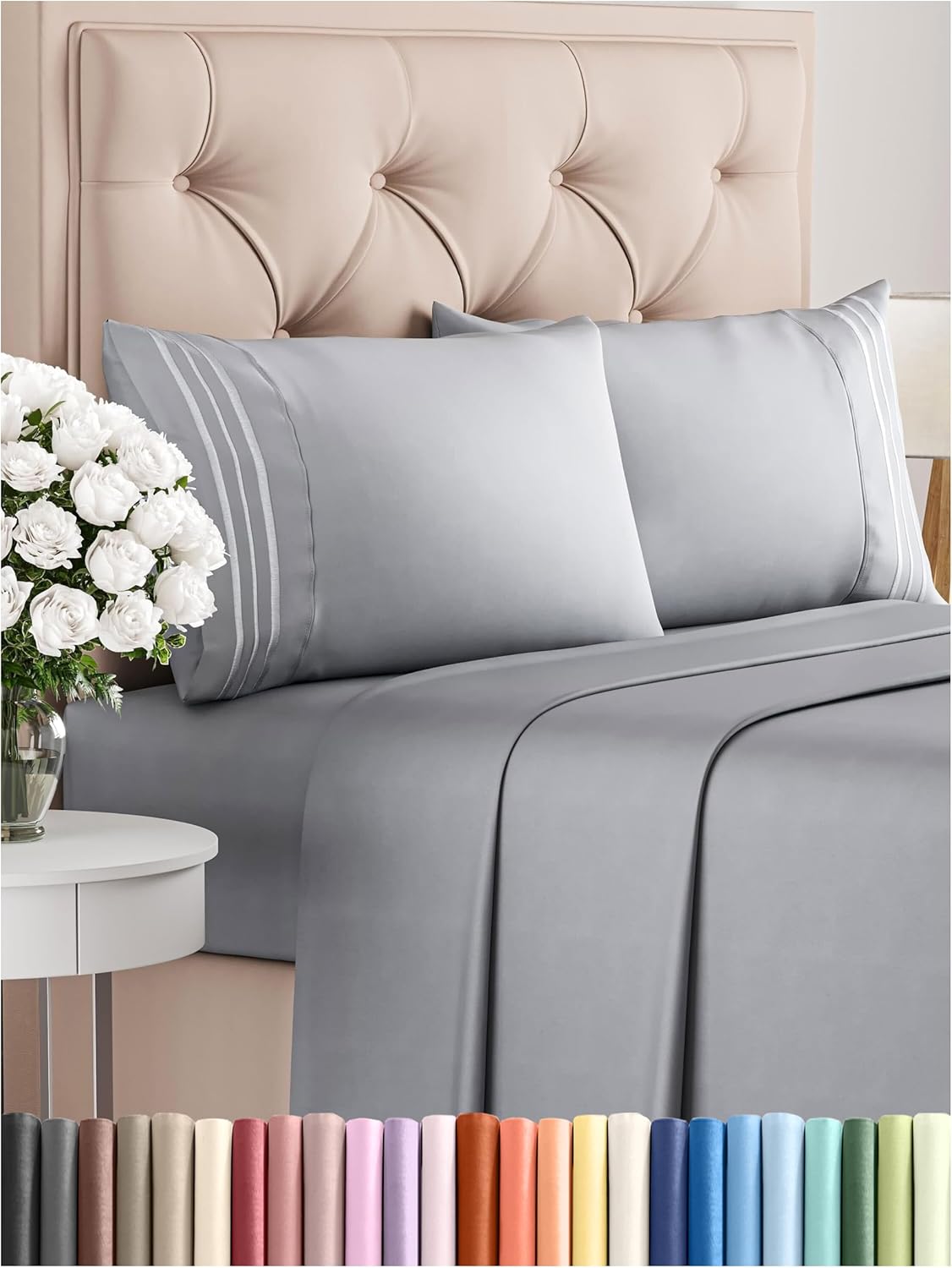 Queen Size 4 count Sheet Set - Comfy Breathable & Cooling Bed  Deep Pockets, Easy Secure Fit