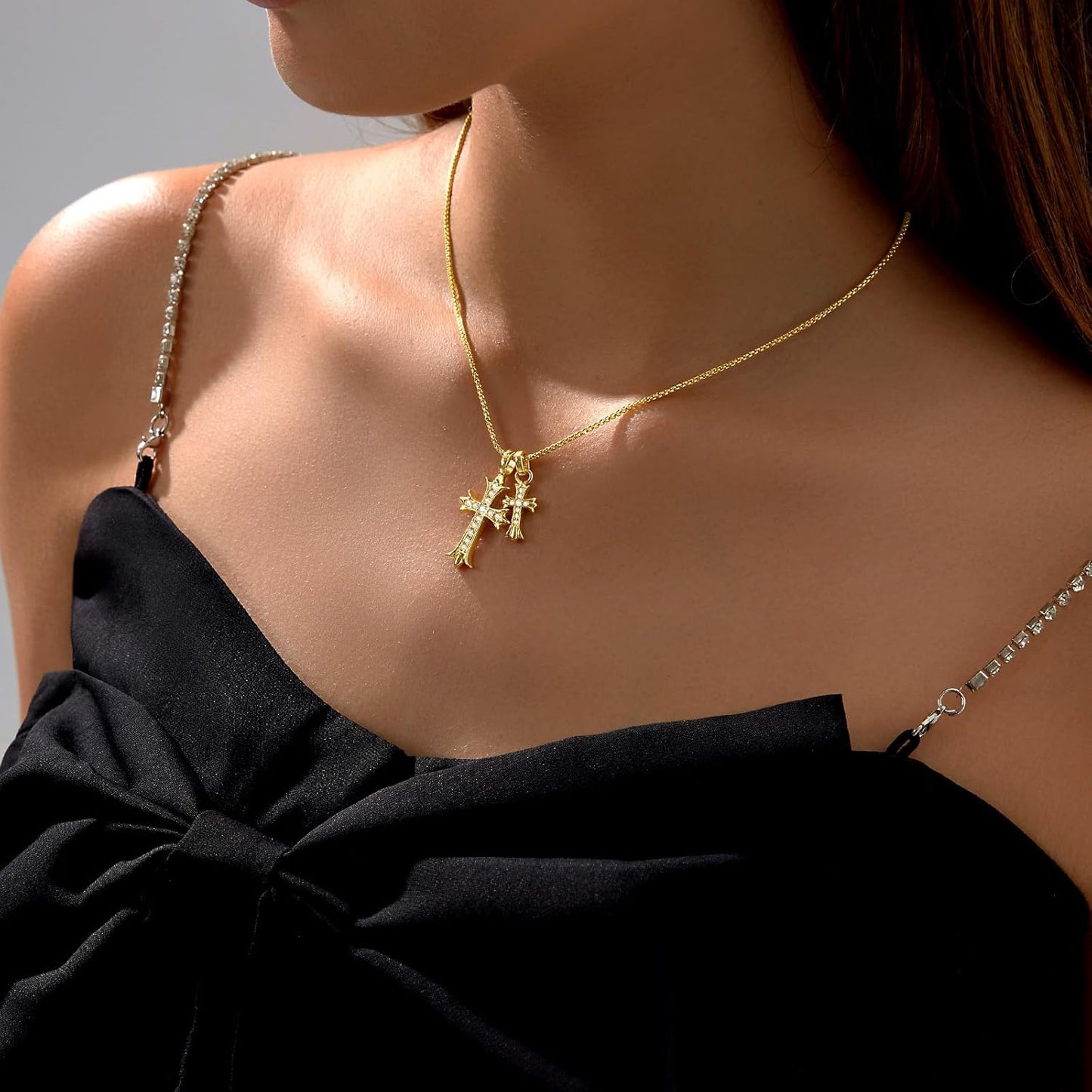 14K Gold Faith Cross Necklace – Dainty Religious Pendant for Women