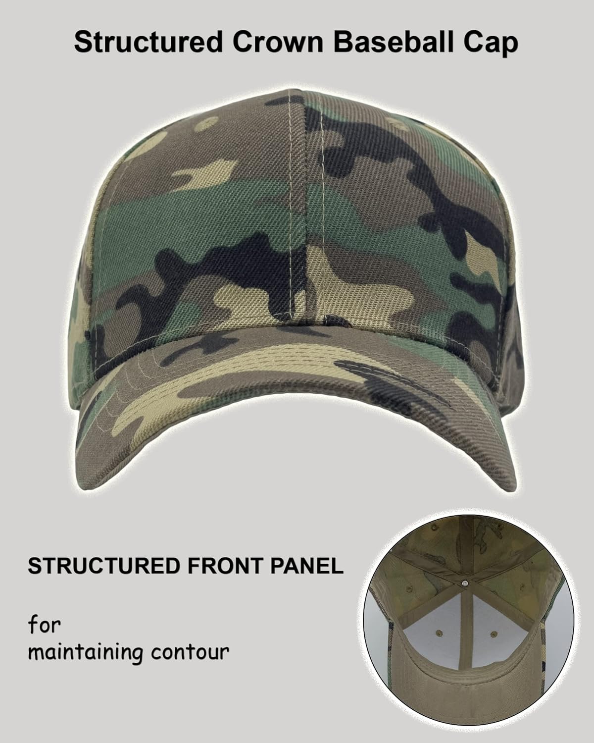 Structured Baseball Cap with Adjustable Closure - Performance Hat for Outdoor Activities