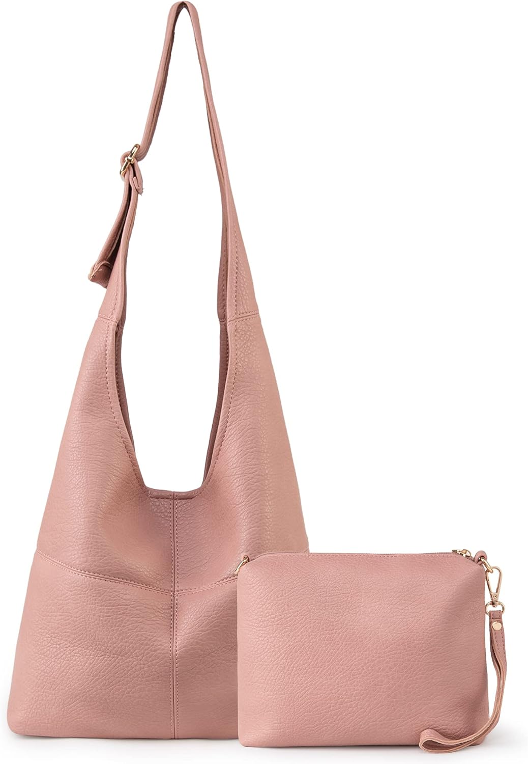 Hobo Bags Purse for Women Ultra Soft Foldable Shoulder Slouchy Handbags with Cosmetic bag