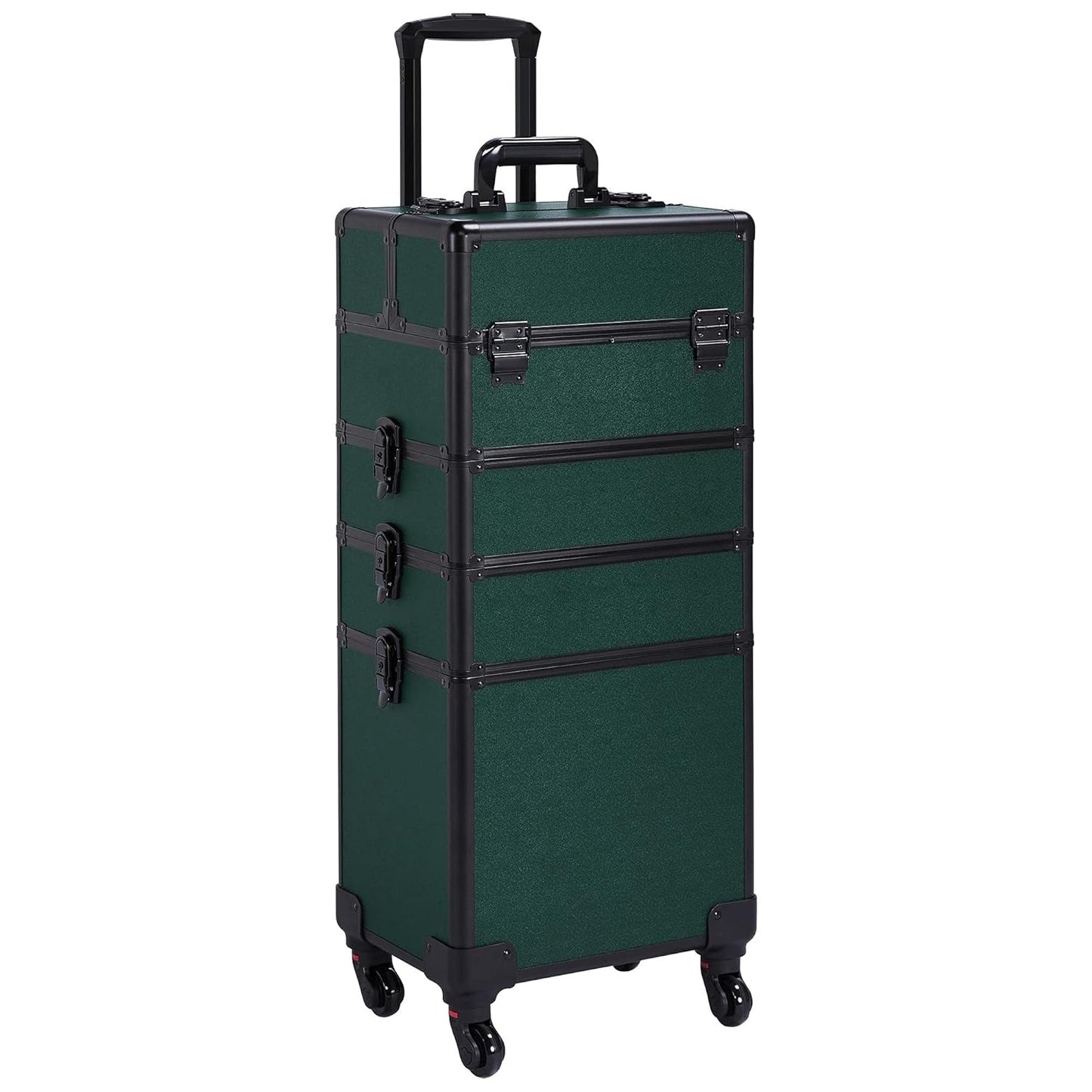 4 in 1 Professional Makeup  Case Aluminum Cosmetic Case Rolling Makeup Case Extra Large Trolley