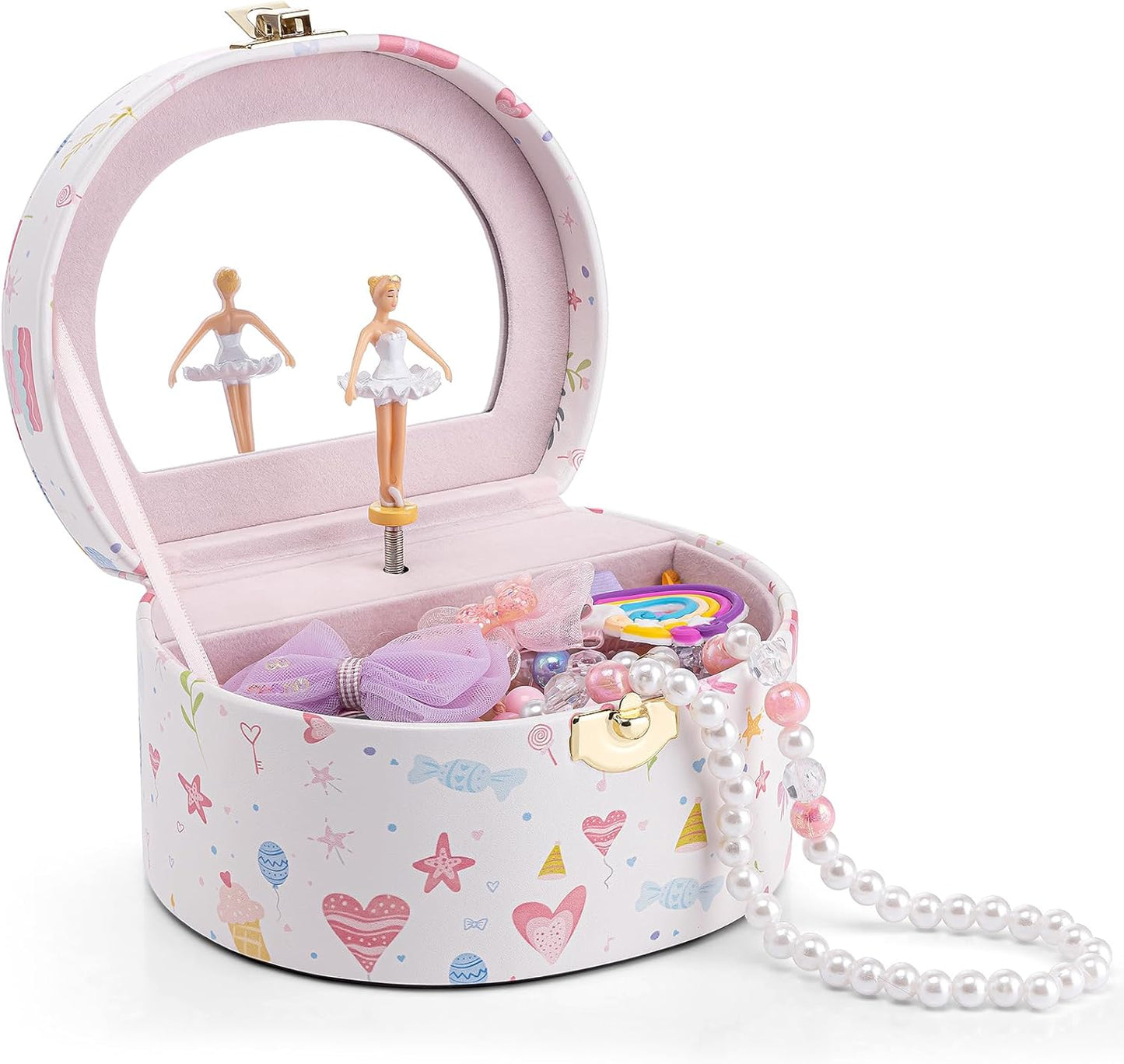 Musical Jewelry Box for Girls - Kid Music Box with Ballerina for Birthday Bedroom Decor