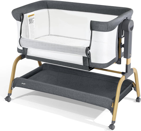 for Newborn 3 in 1 Baby Bassinet, Bedside Bassinet for Baby, Rocking Bassinet with Comfy Mattress and Wheels
