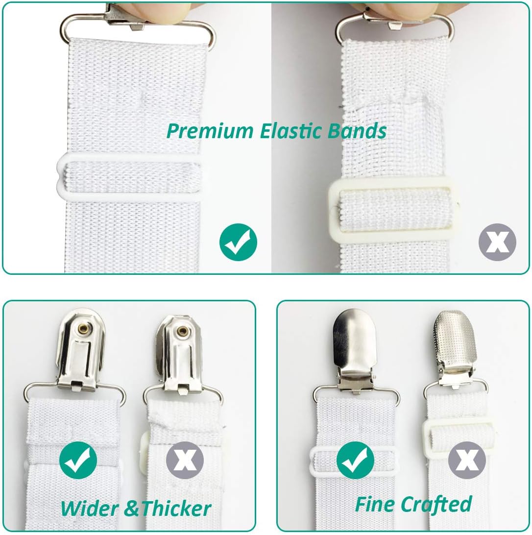 Bed Sheet Fasteners, Bed Corner Holder and Keepers and the Bed Sheet Grippers Clips (Set of 4)