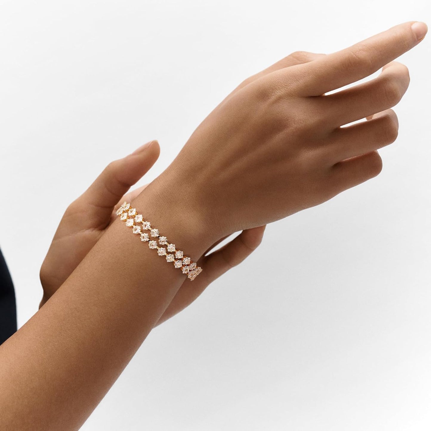 14K Gold Plated Tennis Bracelet for Women – Classic CZ Link Design, Fits 6.0"–7.2" Wrists – Stylish Sparkling Jewelry Gift