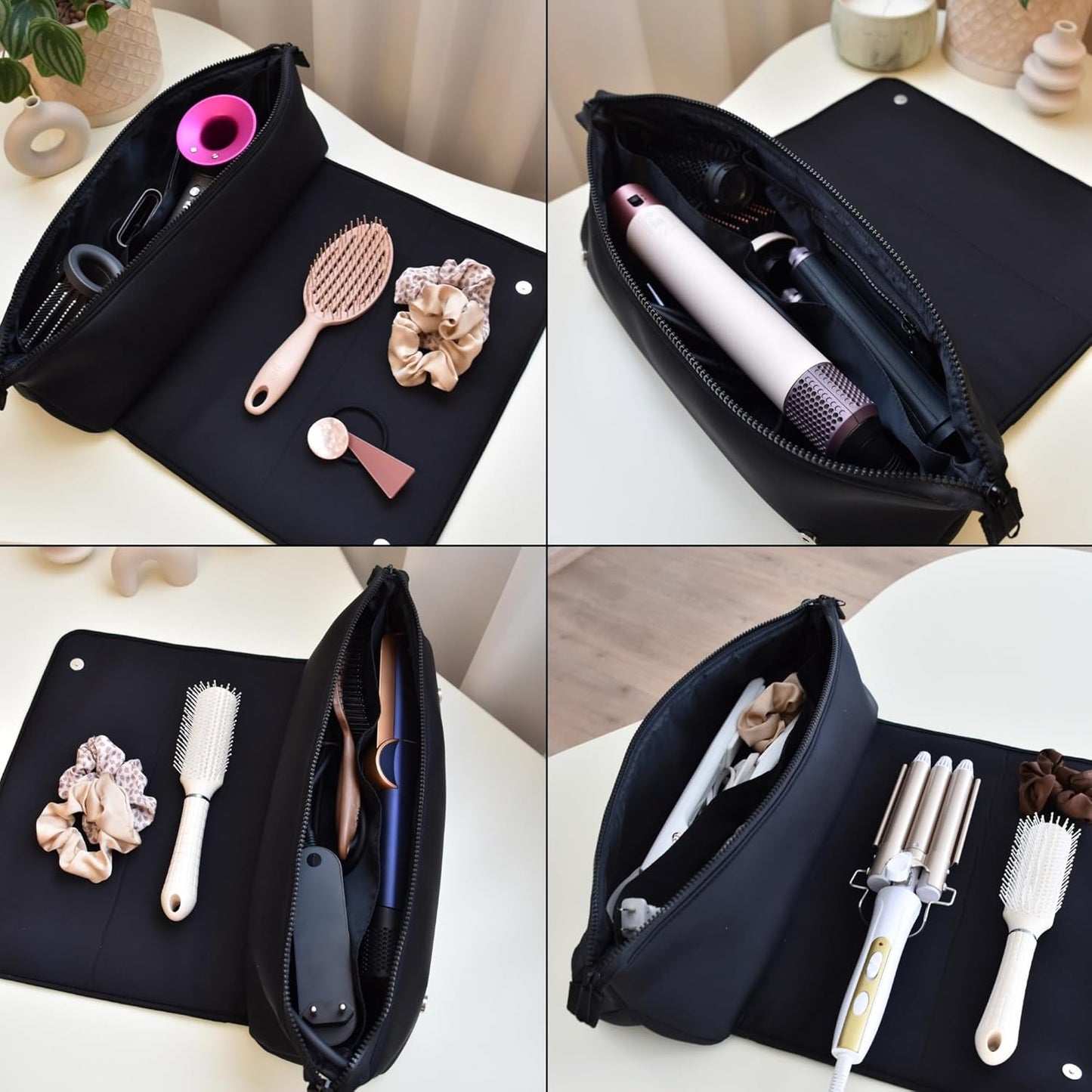 Hair Tools Travel Bag and Heat Resistant Mat ,  2-in-1 design, with Interior Pockets, Portable Organizer