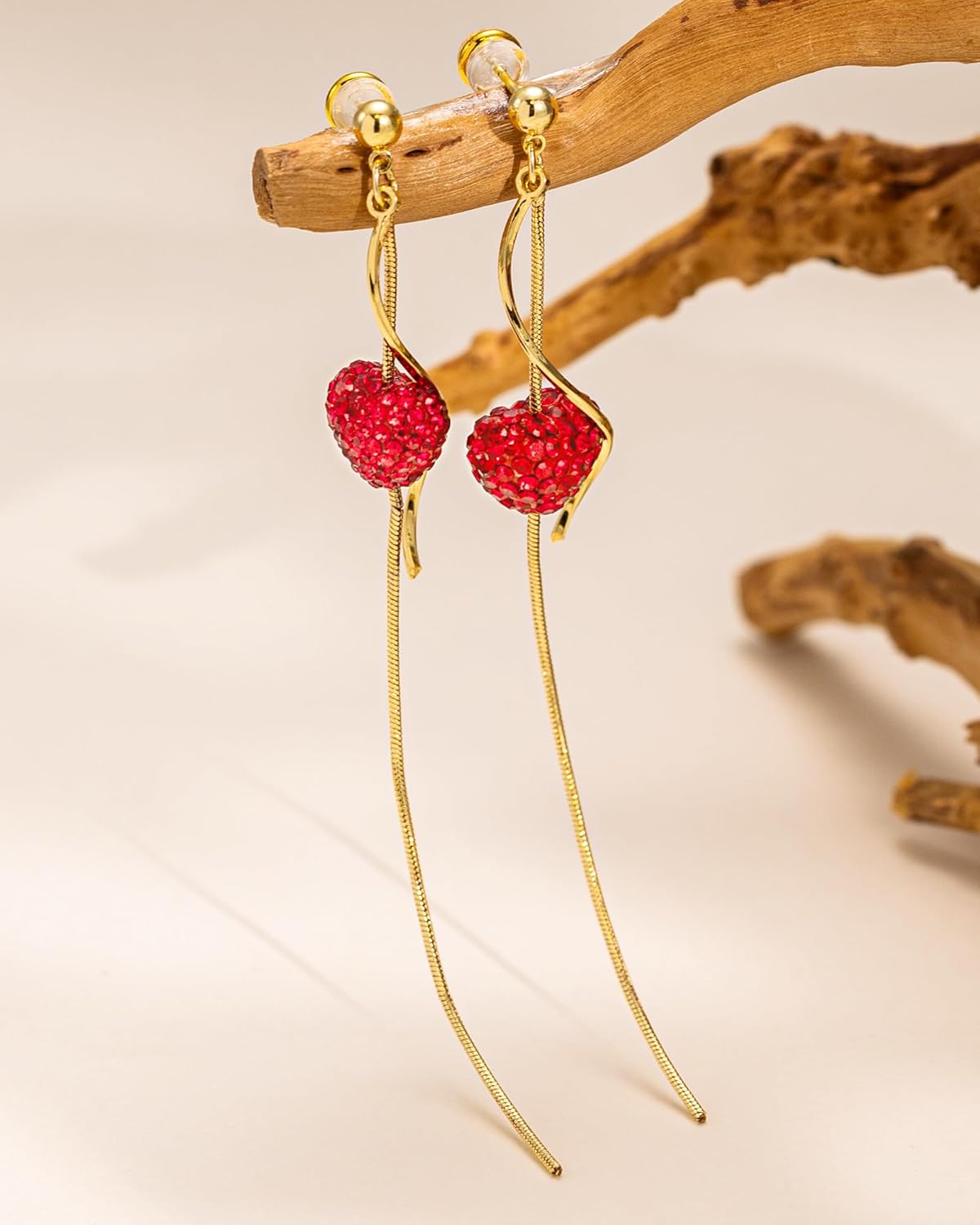 Dangle Earrings for Women- 14K Gold Plated Butterfly Heart Star Hoop Chain Tassel Design Long Dangle Earrings