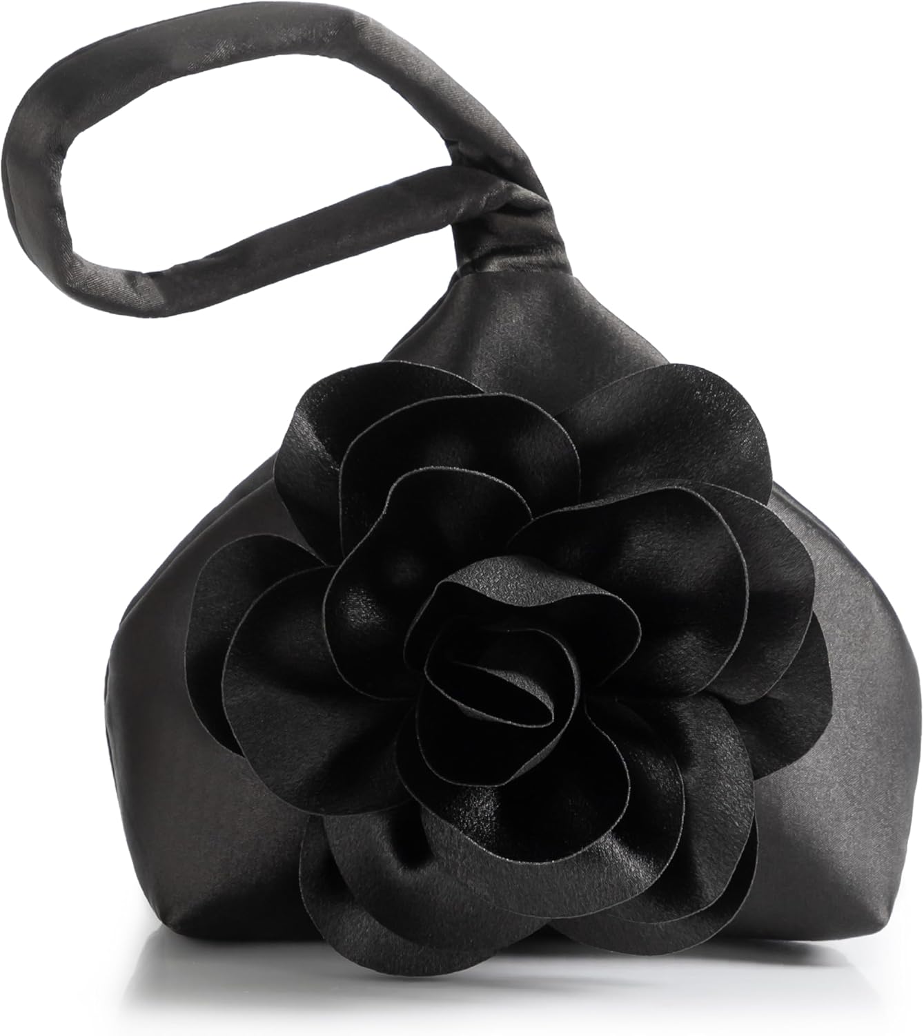 Clutch Purses for Women - Evening Bags Flower Satin Handbag Classy Wristlet Purse for Party Daily Wedding