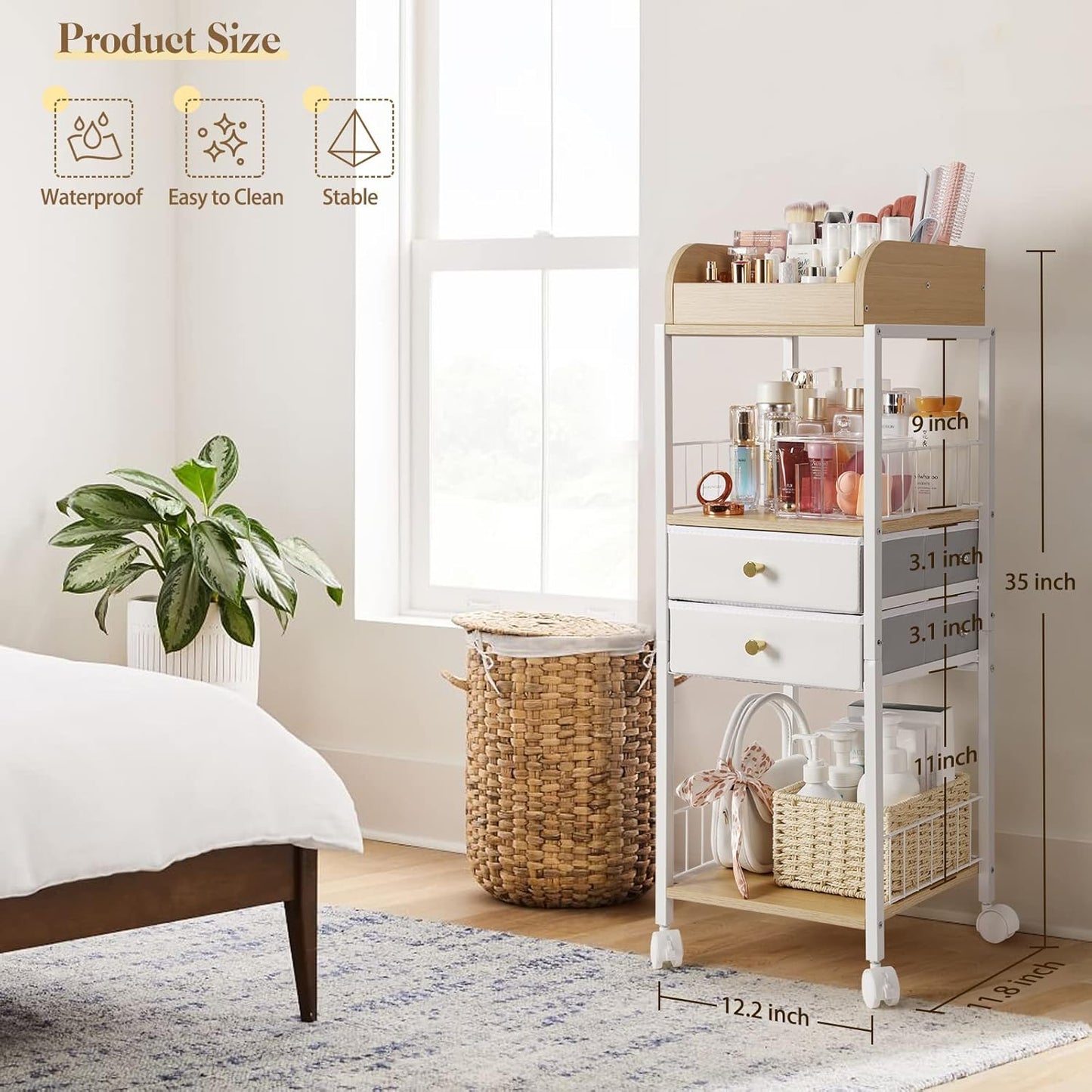 Makeup Organizer, Floor Skincare Organizers, Make Up Organizers and Storage with Drawers