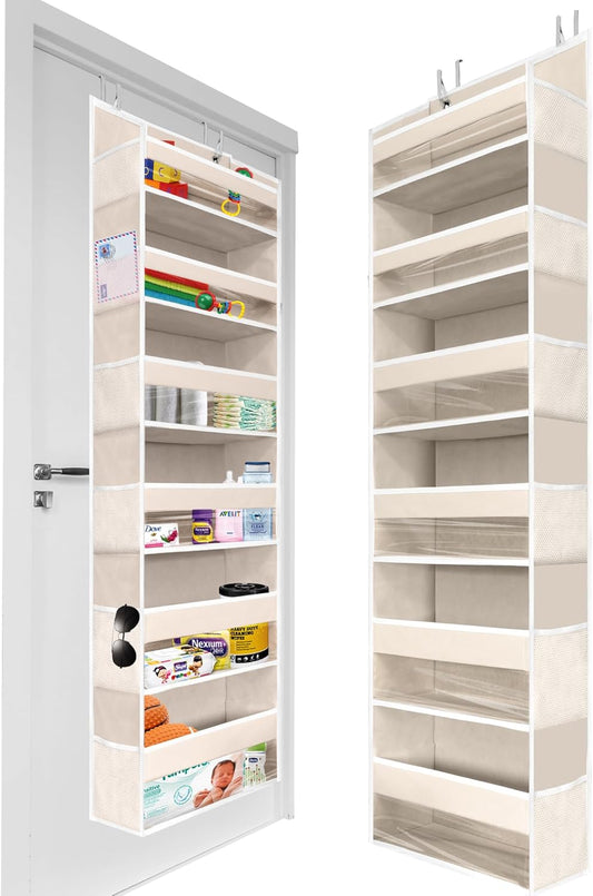 1 PC Heavy Duty Over the Door Organizer 55x14x6.7, 6 Large Front & 12 Side Pockets, Hanging Storage