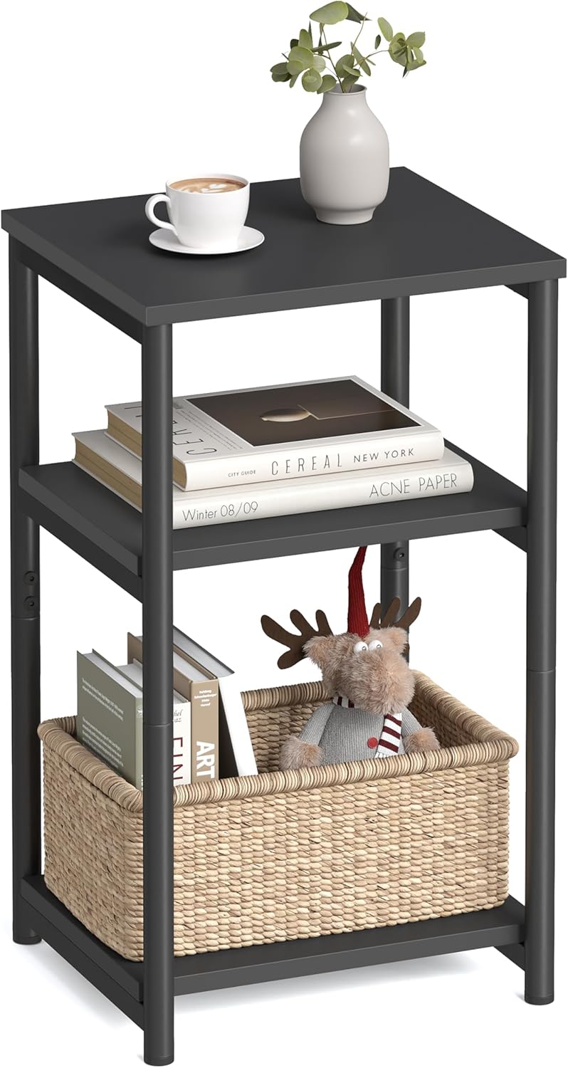 Side Table, Small End Table, Tall Nightstand for Living Room, Bedroom, Office, Bathroom