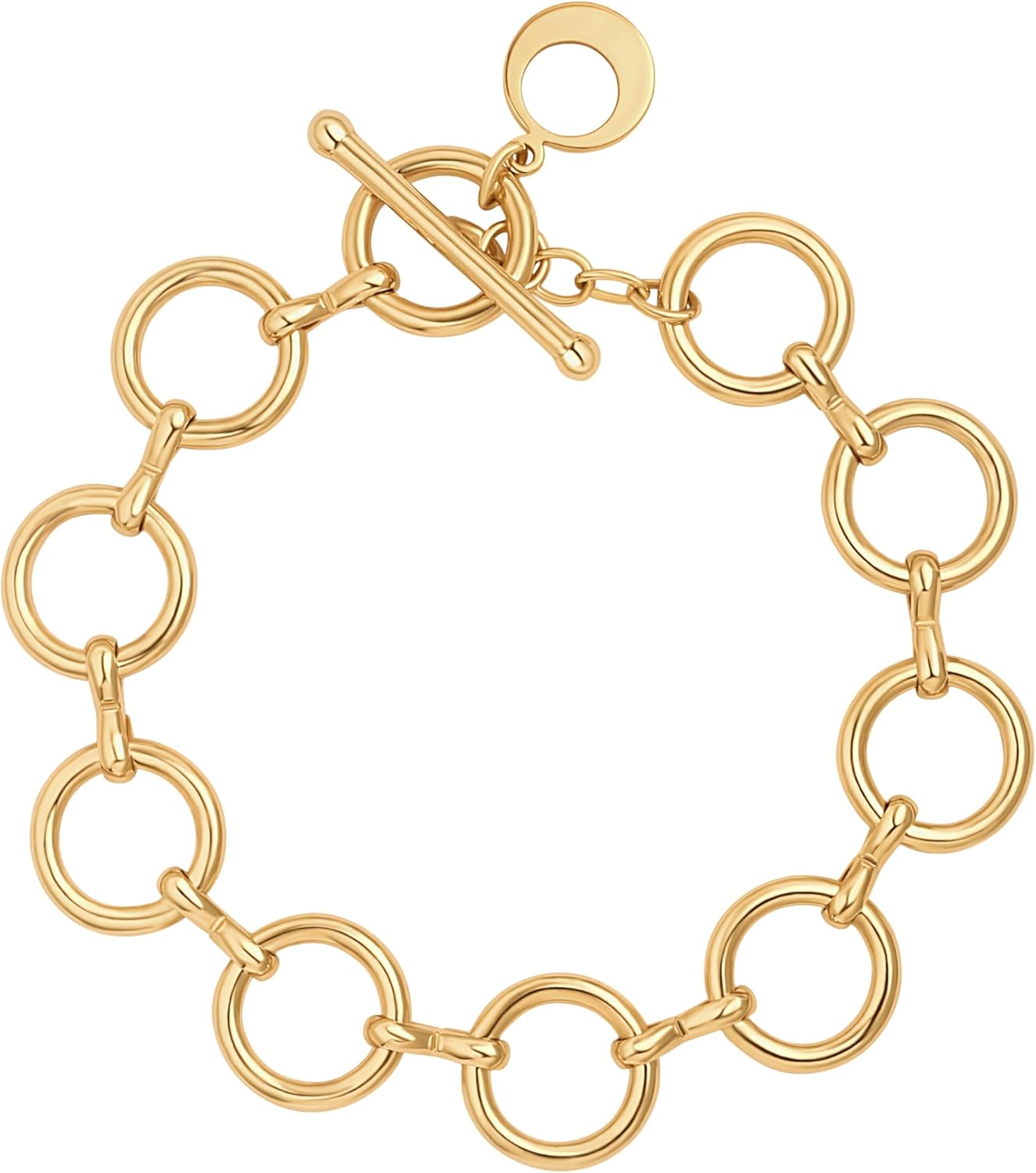 18k Gold Plated Personalized Chunky Cuban Oval Link Chain Bracelets for Men Toggle Rope Bracelet Jewelry for Women