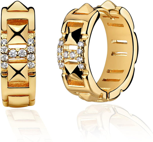 Cubic Zirconia Huggie Earrings 14k Gold Plated Tiny Earrings Small Huggie Hoop Earrings Simple Lightweight Hoops Gift for Women