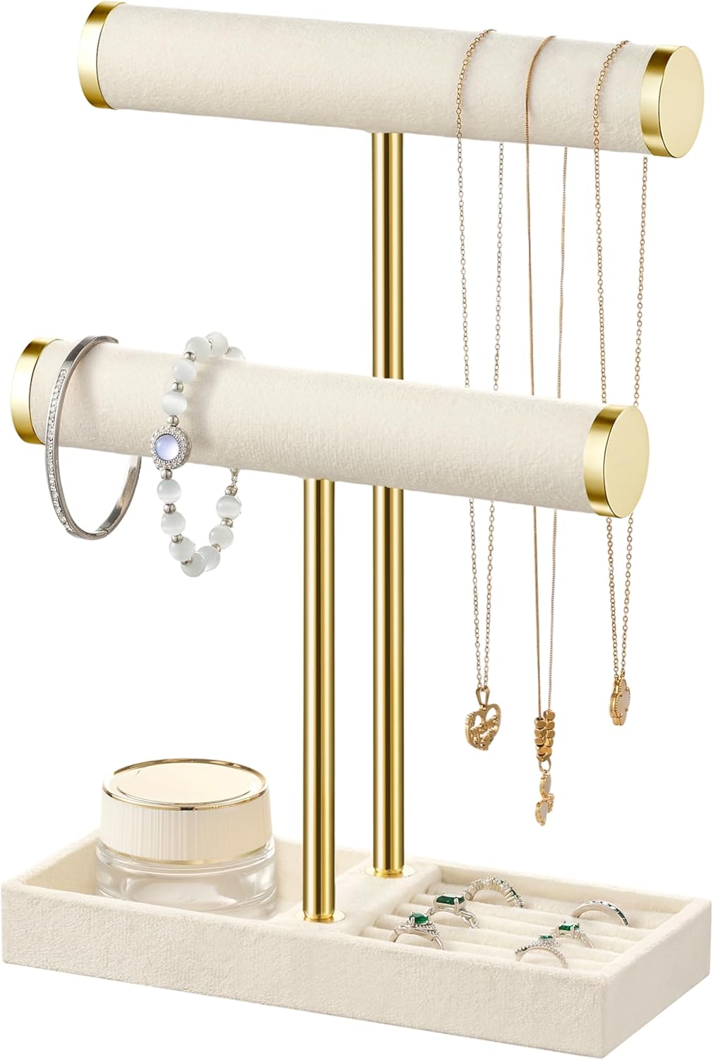 2 Tier Bracelet Holder Display - Detachable T Bar Bracelet Holder, Jewelry Holder Organizer