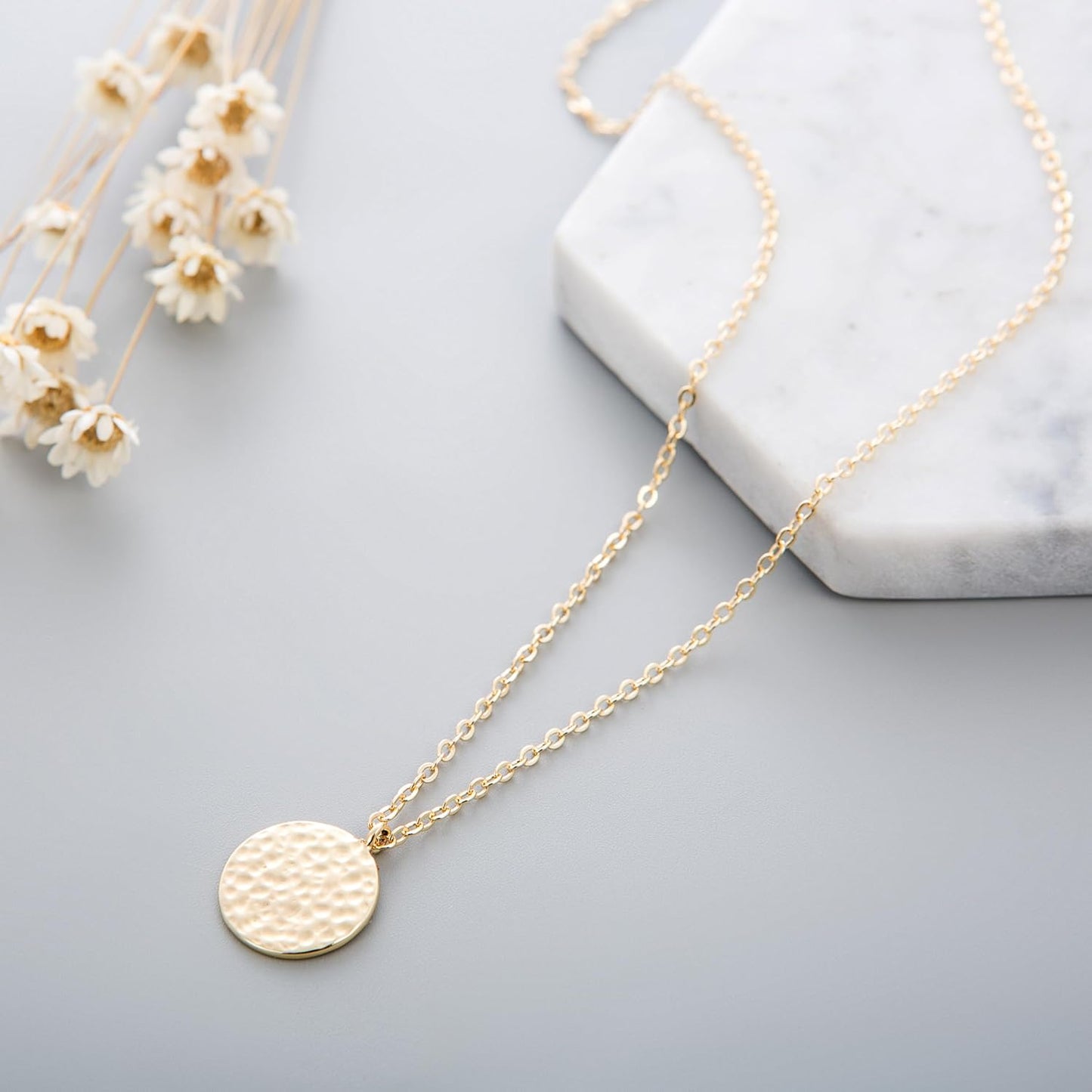 14K Gold Plated Crescent Moon Coin Necklace - Minimalist Layered Choker, Dainty Women's Jewelry Gift