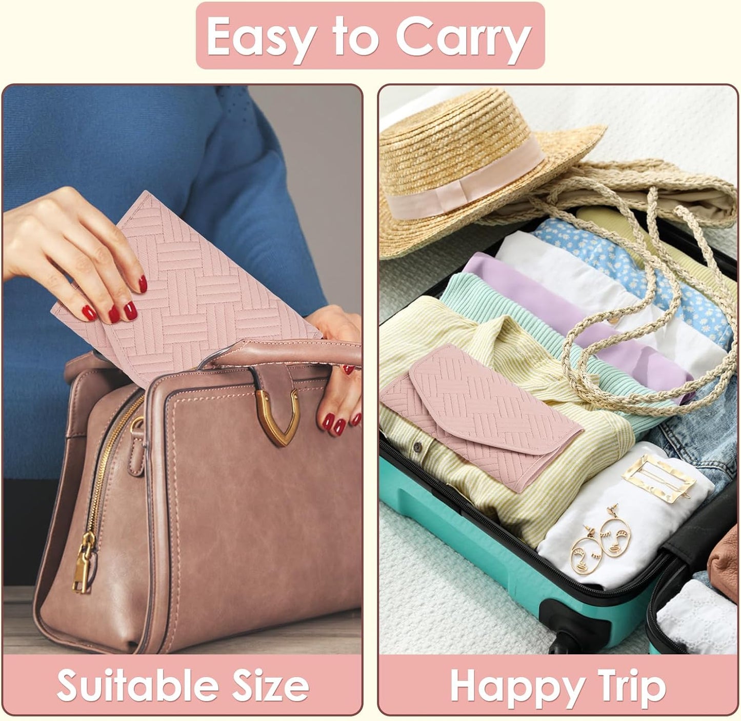 Anti-Tangle Foldable Small Jewelry Roll Travel Case Accessory for Necklaces, Earrings, Rings, Bracelets, Watches