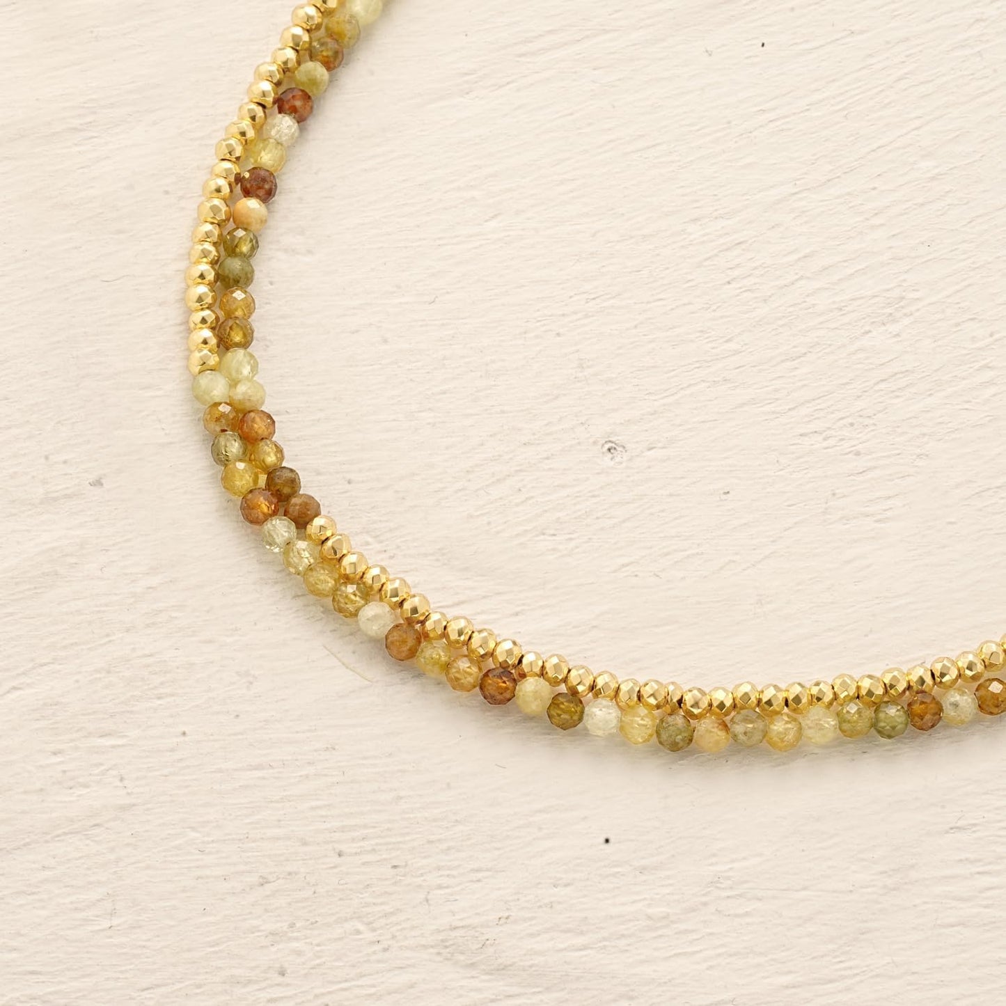 Women Beaded Bracelet Gold Double Layer Gemstone 14K Simple Dainty Handmade Chain Everyday Boho Beach Jewelry