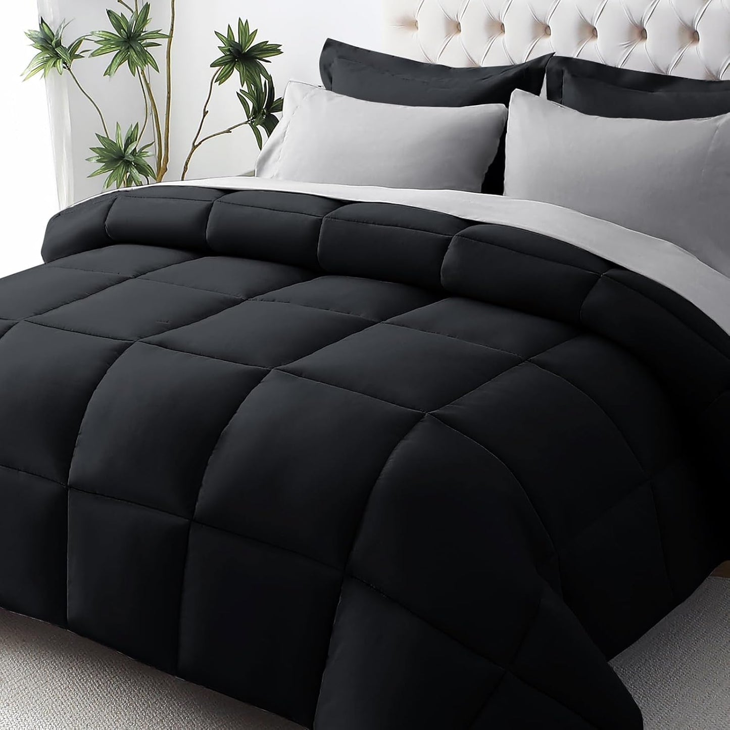 Queen Comforter Set, Ultra-Soft Bed in a Bag Queen Size 7 count