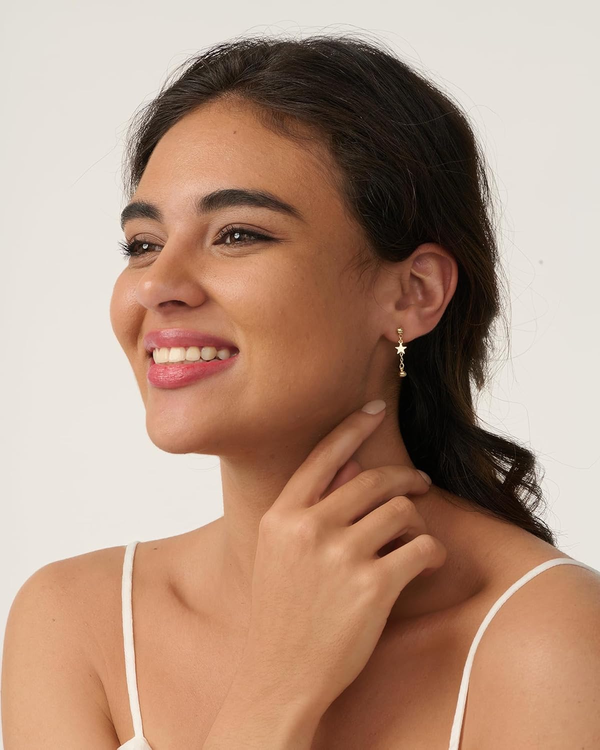 Dangle Earrings for Women- 14K Gold Plated Butterfly Heart Star Hoop Chain Tassel Design Long Dangle Earrings