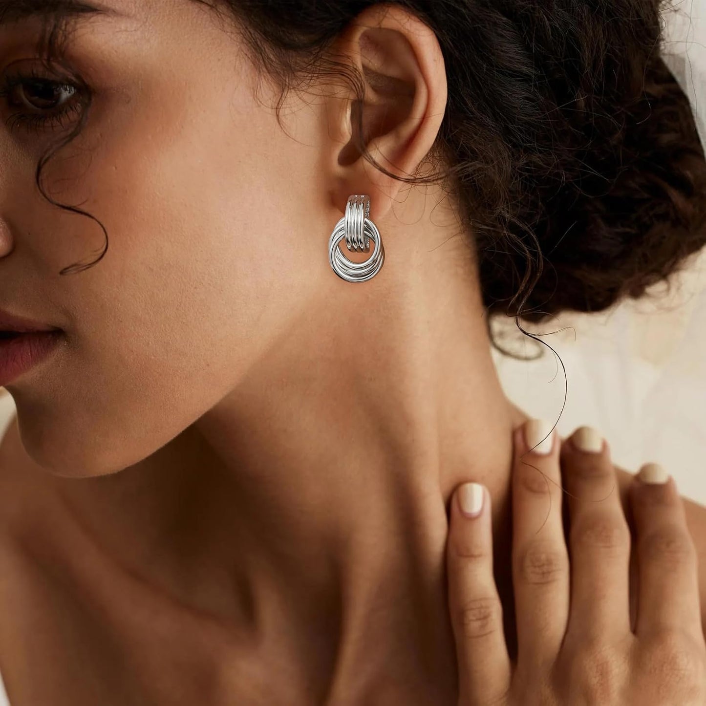 Trendy Gold Plated Knot Earrings for Women Chunky Statement Drop Dangle Earrings Lightweight Fashion Accessories Gold Jewelry