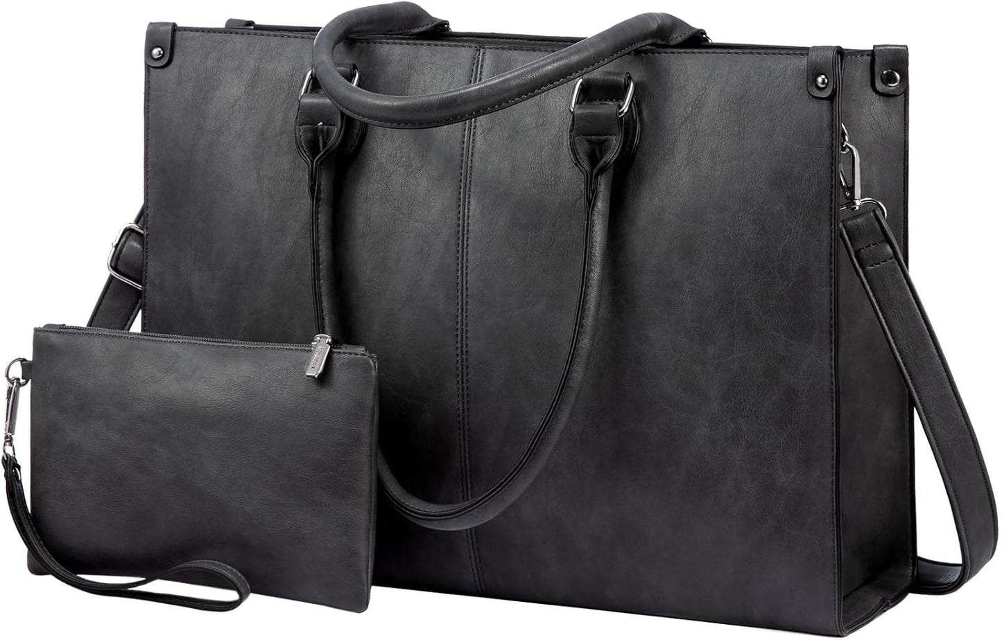 15.6 Inch Large Capacity Vintage Leather Work Computer Bag, Business Casual Shoulder Handbag
