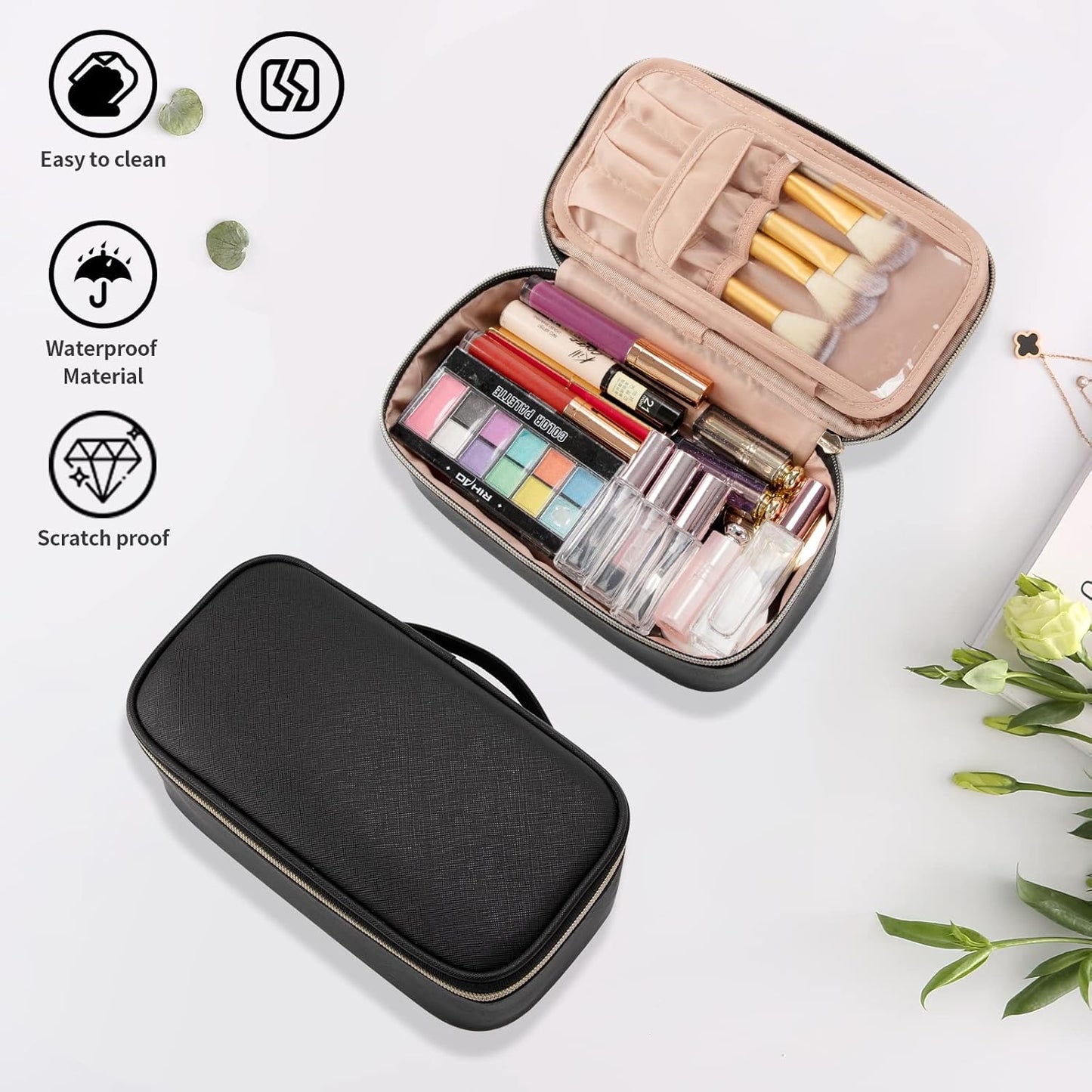 Portable Cute Travel Makeup Bag for Women and girls Makeup Brush Organizer cosmetics Pouch Bags