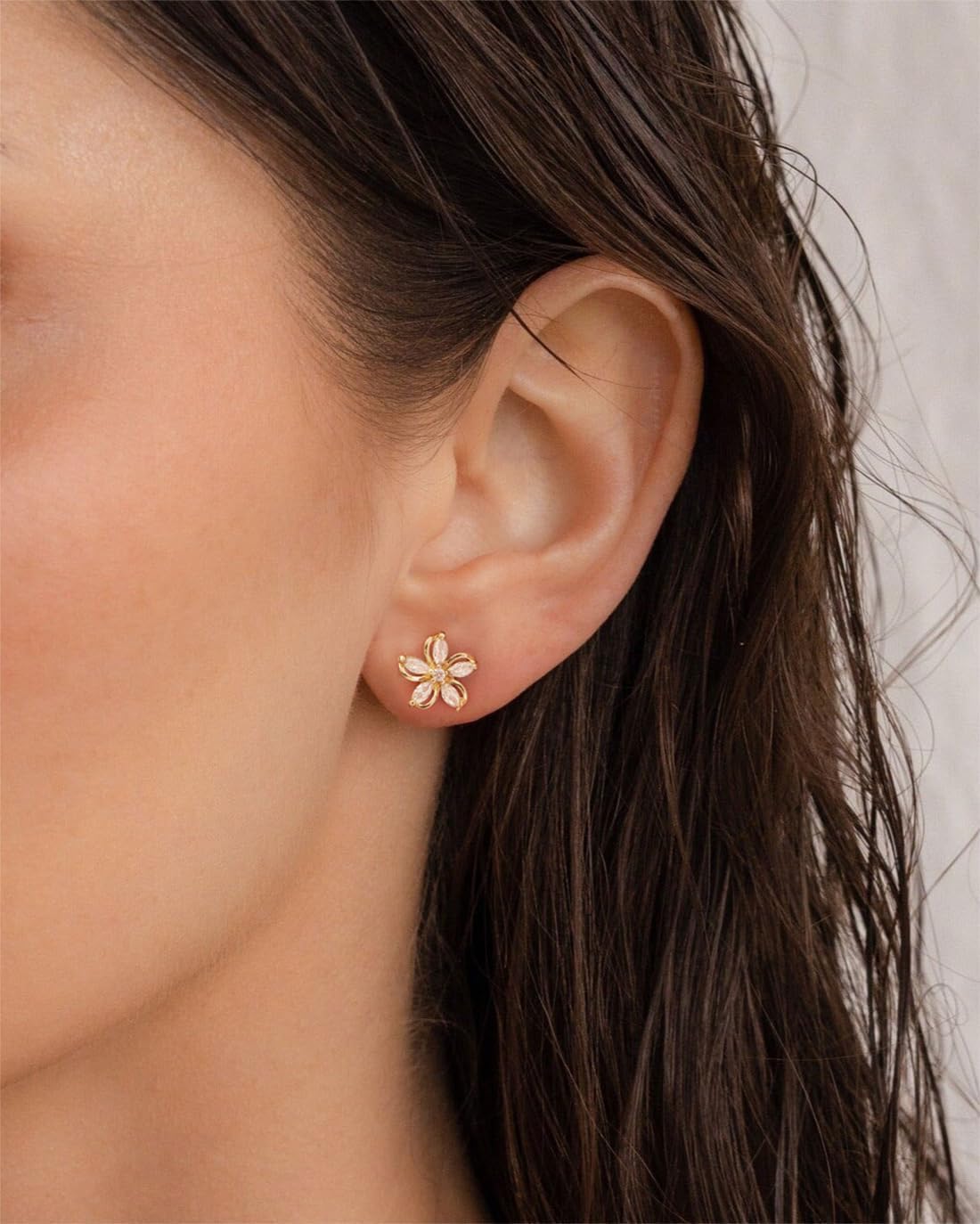 Cubic Zirconia Earrings - 14K Gold Plated Cubic Zirconia CZ Wedding Earrings for Women Bridal Bridesmaid
